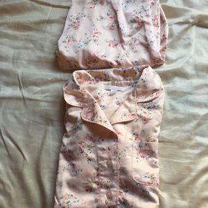 Pajama set. Long sleeve shirt. And long pants.